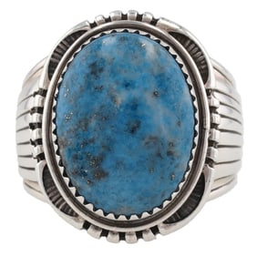 Will Denetdale Navajo Sterling Denim Lapis Ring Sz. 12