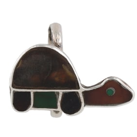 Vintage Zuni Sterling Inlay Turtle Ring Sz. 6.5