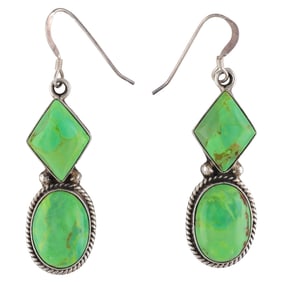 Running Bear Sterling Gaspeite Earrings