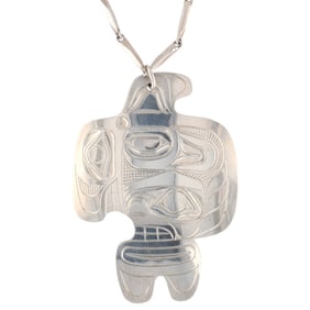 T Williams Northwest Native Sterling Raven Necklace