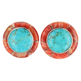 Irene Platero Navajo Sterling Multi Stone Earrings