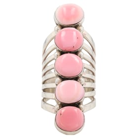 Running Bear Sterling Pink Conch Ring Sz. 7
