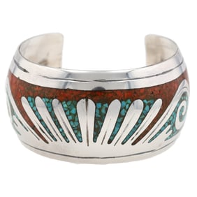 Gilbert Ortega Shop HMIJ Sterling Crushed Inlay Cuff