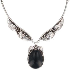 Amazing Dishta Signed Zuni Sterling Bloodstone Necklace