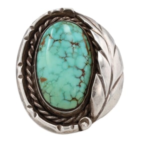 Vintage Navajo Sterling Turquoise Ring Sz. 7