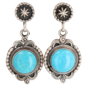 Running Bear Sterling Turquoise Earrings