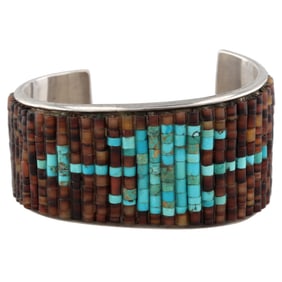 Gilbert Ortega Shop Sterling Heishi Cuff Bracelet