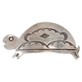 Vintage Navajo Sterling Turtle Brooch