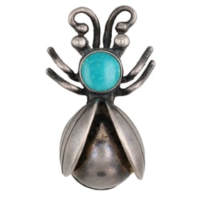 Maisels Sterling Turquoise Firefly Brooch