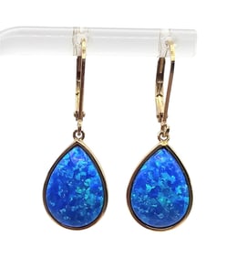 BBJ Opal Gold Over Sterling Silver Dangle Earrings 4 G