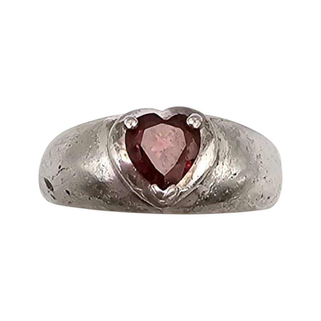 JC Garnet Sterling Silver Cocktail Ring Size 7.5 4.7 G (1 of 4)