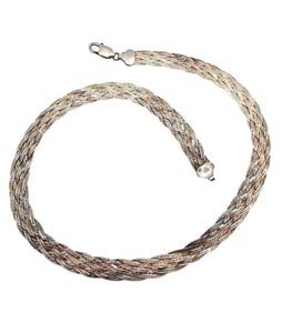 Italy Sterling Silver Braided Chain Necklace 21.8 G