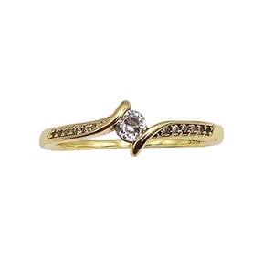 Rhinestone Gold Over Sterling Silver Cocktail Ring Size 9.25 2.1 G