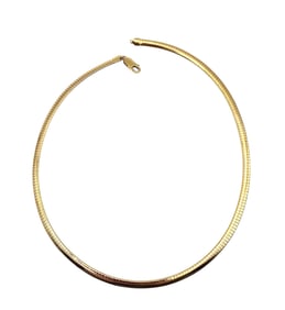 Italy Gold Over Sterling Silver Omega Chain Necklace 14.8 G