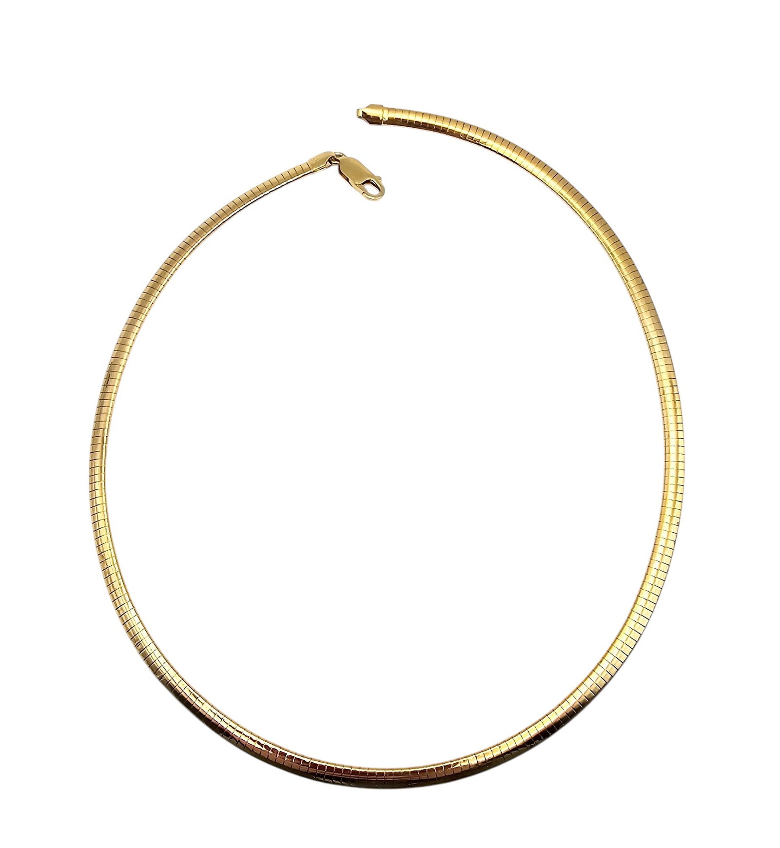 Italy Gold Over Sterling Silver Omega Chain Necklace 14.8 G: Italy Gold Over Sterling Silver Omega Chain Necklace 14.8 G