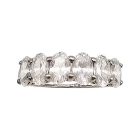 Cubic Zirconia Sterling Silver Cocktail Ring Size 6.75 3.1 G