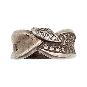 DQ Cubic Zirconia Sterling Silver Cocktail Ring Size 6 4.2 G