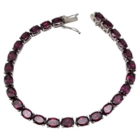 STS Tourmaline Sterling Silver Tennis Bracelet 12.6 G