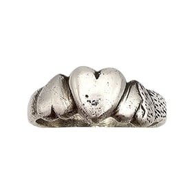 Sterling Silver Heart Ring Size 8.25 3.8 G