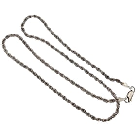 Sterling Silver Rope Chain Necklace 11.4 G