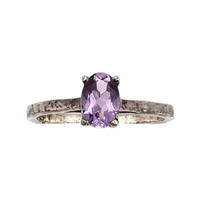 STS Amethyst Sterling Silver Cocktail Ring Size 8.5 2.2 G