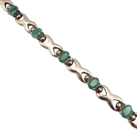 M Lab Emerald Sterling Silver Tennis 15 G