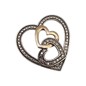 JD Diamond Sterling Silver Heart Pendant 2 G