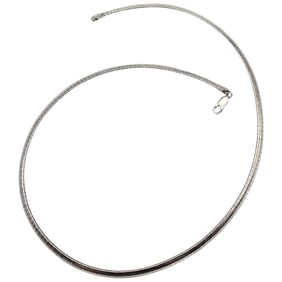 Italy Milor Sterling Silver Omega Chain Necklace 21.4 G