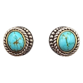 Turquoise Sterling Silver Earrings 7.2 G