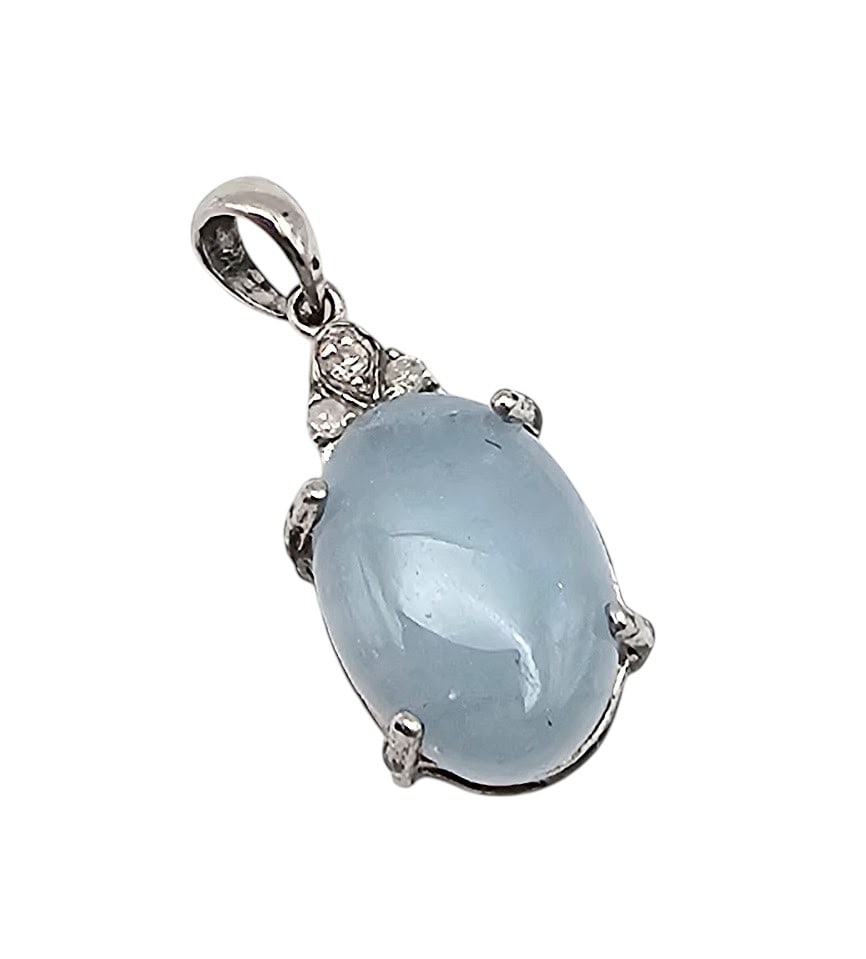 PC Quartz Sterling Silver Pendant 2.3 G: PC Quartz Sterling Silver Pendant 2.3 G
