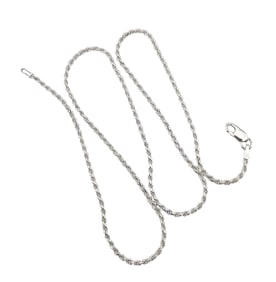 Italy Sterling Silver Rope Chain Necklace 5.7 G