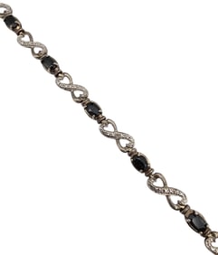 Ross Simons Sapphire Sterling Silver Tennis Bracelet 9.6 G