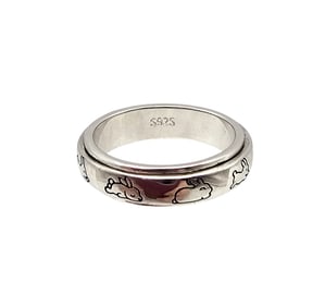 Sterling Silver Bunny Rabbit Spinner Ring Size 6.75 5.3 G