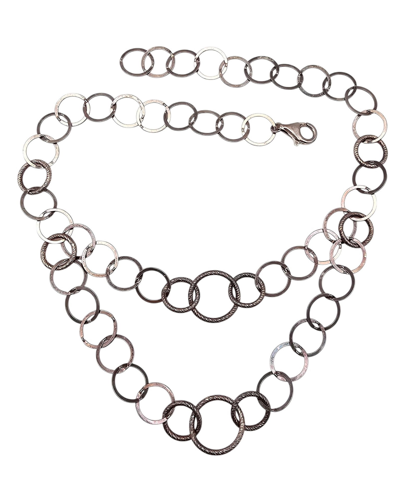 Sterling Silver Circle Link Necklace 20 G (1 of 3)