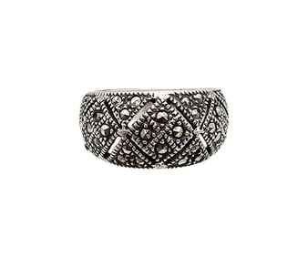 Marcasite Sterling Silver Cocktail Ring Size 5.5 4.2 G