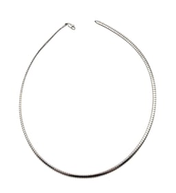 Italy Sterling Silver Omega Chain Necklace 22.7 G