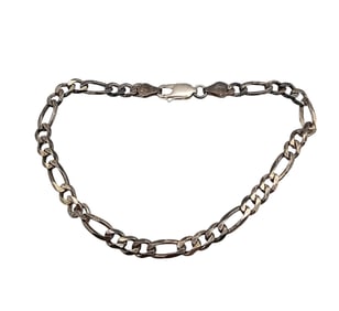 Sterling Silver Figaro Chain Bracelet 6.3 G
