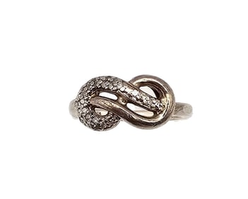 JA Diamond Sterling Silver Infinity Cocktail Ring Size 4.75 2.8 G