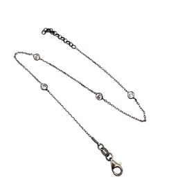 Rhinestone Sterling Silver Bracelet 1.8 G