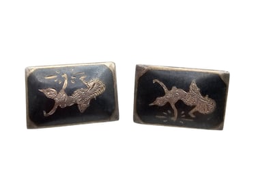 Siam Sterling Silver Etched Earrings 8.1 G