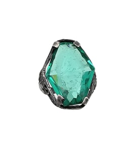 Rhinestone Sterling Silver Cocktail Ring Size 4.75 5.8 G