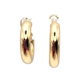 Gold Over Sterling Silver Hoop Earrings 5.1 G