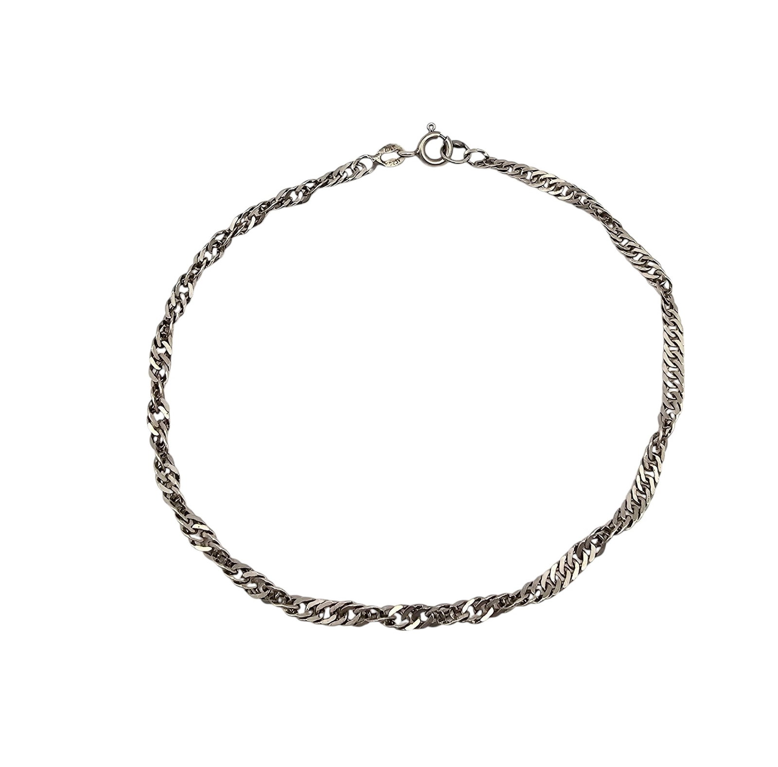 Italy Sterling Silver Twist Chain Bracelet 3.9 G: Italy Sterling Silver Twist Chain Bracelet 3.9 G