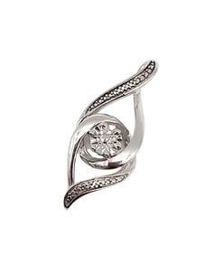 Signed Diamond Sterling Silver Pendant 4.2 G