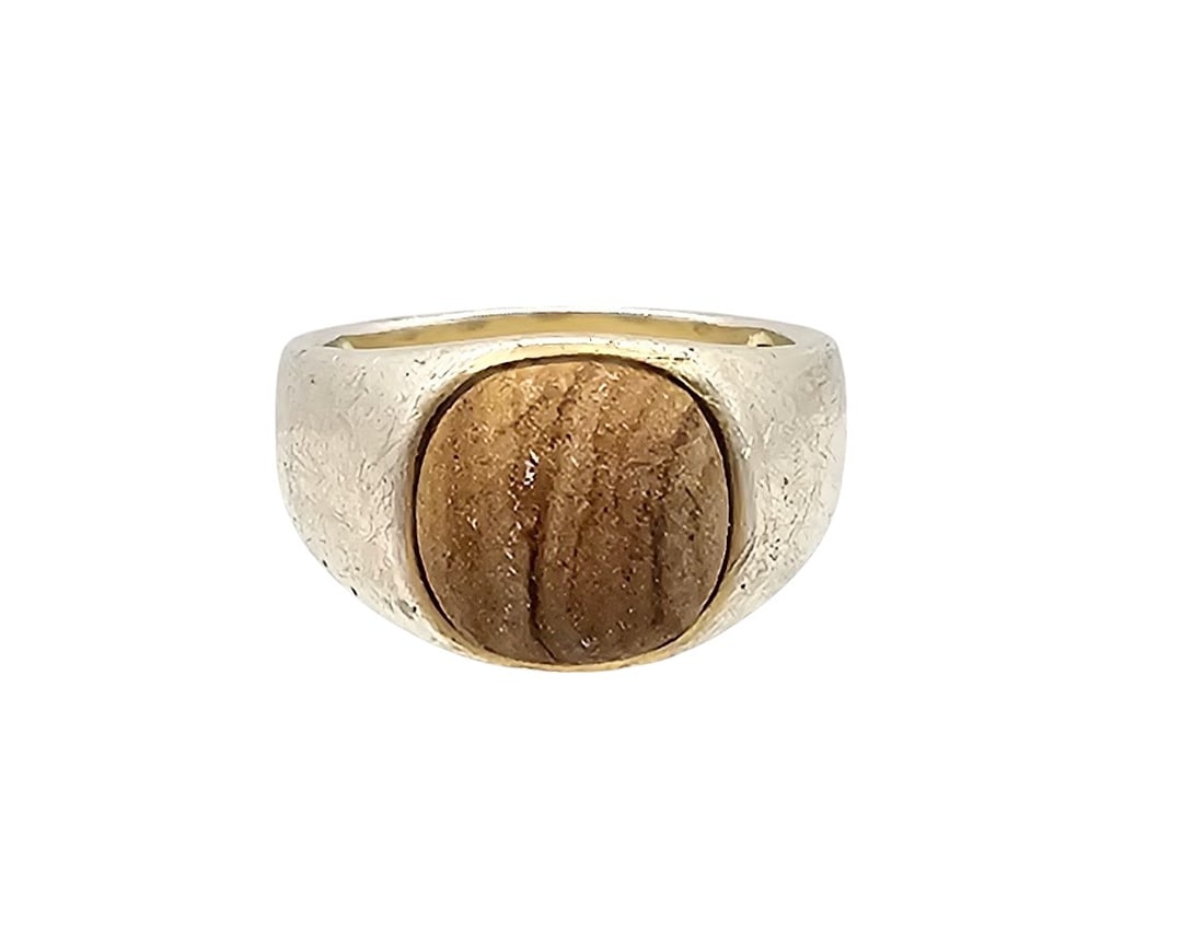 LMJ Wood Sterling Silver Ring Size 9.5 8.4 G (1 of 4)