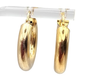 Italy Gold Over Sterling Silver Hollow Form Hoop Earrings 4.7 G