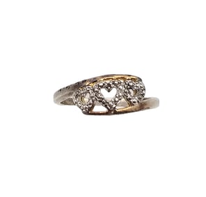CI Diamond Sterling Silver Heart Ring Size 7.5 2.4 G