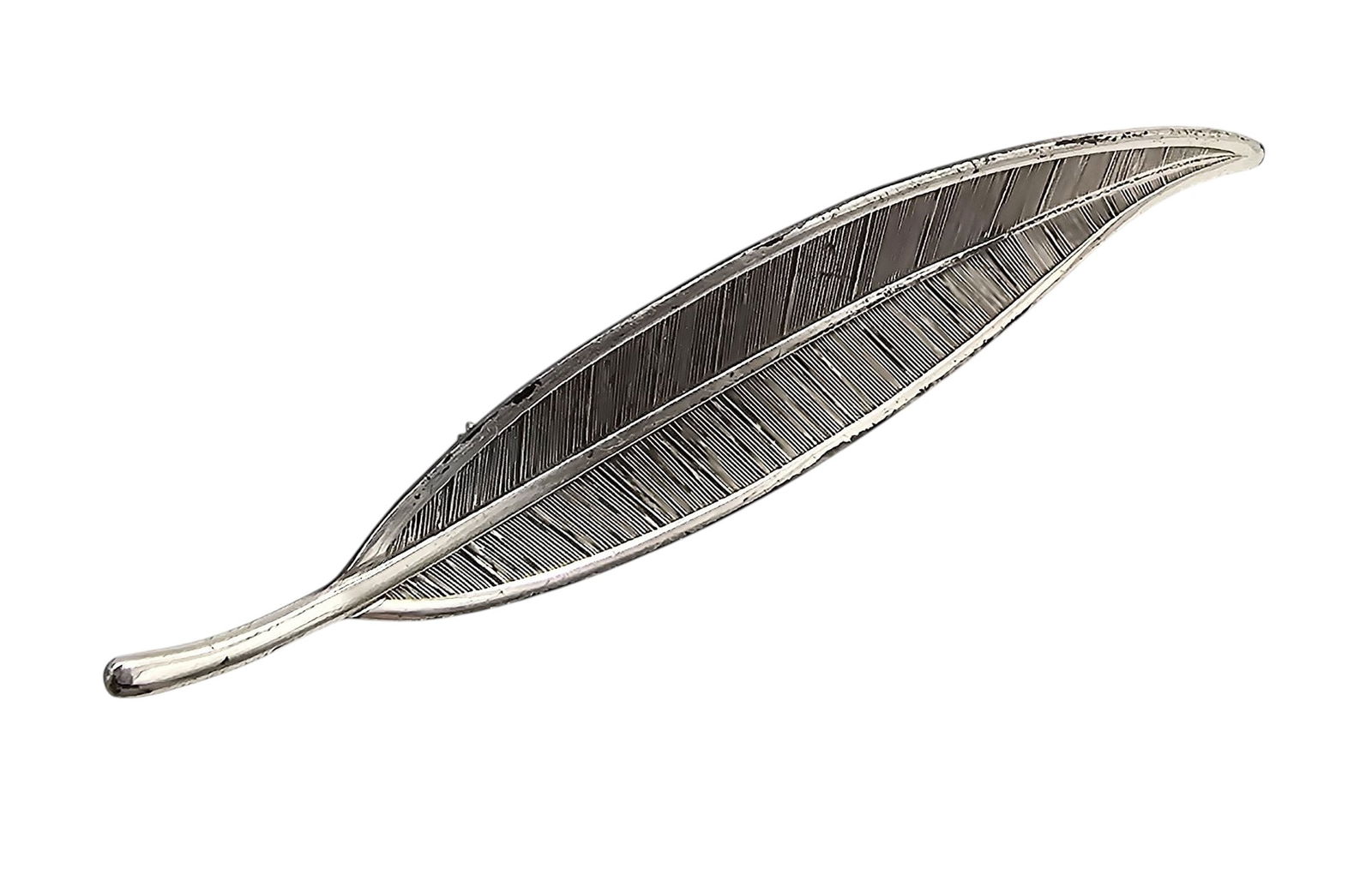BEAU Sterling Silver Leaf Brooch 5.2 G (1 of 4)
