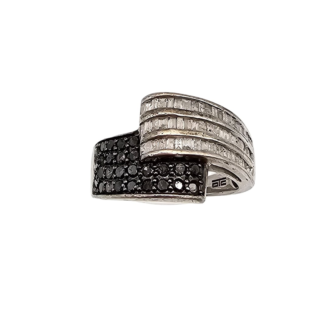 OTC Diamond Sterling Silver Cocktail Ring Size 6.75 4 G (1 of 4)