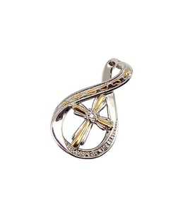 BGE Diamond Sterling Silver Cross Pendant 2.8 G